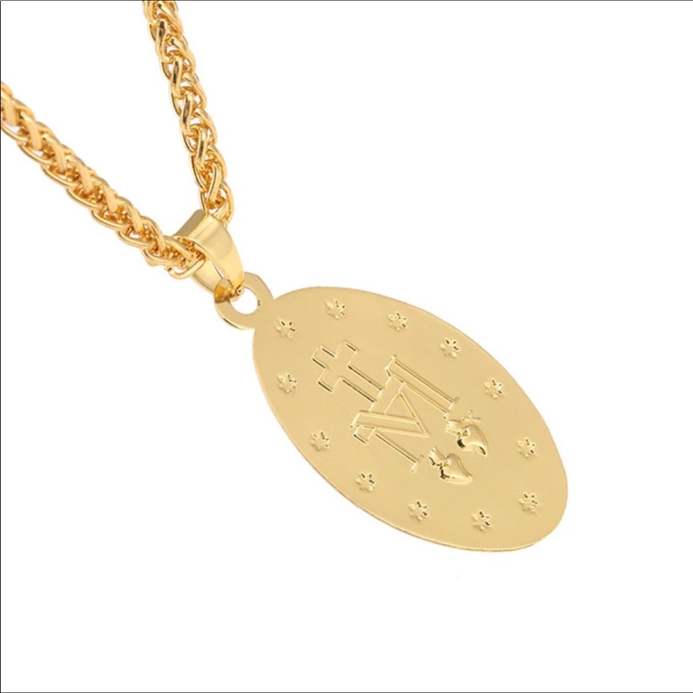 24 Karat Gold Plated Madonna Chain Necklace New - Picture 4 of 6